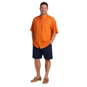 2/$30 Columbia XXL PFG Bahama II Fishing Shirt Orange Short Sleeve New